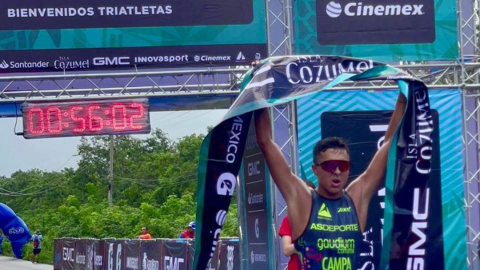 GANA DYLAN CAMPA SITIO DE HONOR EN EL   SERIAL NACIONAL DE TRIATLÓN EN COZUMEL